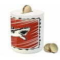 thumbnail image 3 of Shark Piggy Bank, Killer Sea Creature Swimming in the Ocean in Grunge Graphic, Ceramic Coin Bank Money Box for Cash Saving, 3.6" X 3.2", Black White Burnt Sienna, by Ambesonne, 3 of 4
