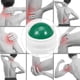 thumbnail image 3 of Herramienta de masaje manual con rodillo de bola única para el cuerpo, alivia el estrés, fabricada en polipropileno y resina artificial, color verde, 3 of 7