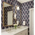 thumbnail image 3 of S4Sassy Modern Vintage Floral Arch Wallpaper - Green Wall Covering, 25" x 240" Self-Adhesive Textured Vinyl Walls Paper, Decorative Walls Wrap, Easy DIY Wall Covering For Bedroom, Cabinets, 3 of 9
