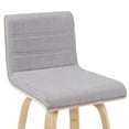 thumbnail image 5 of Vienna Modern Swivel Bar Height Stool with Grey Upholstered Seat and Patterned Oak Wood Frame, 5 of 5