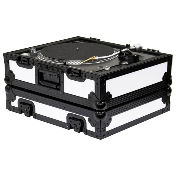 Odyssey FZ1200WTBL Universal Shadow Trim White Flight Case for Turntable
