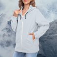 thumbnail image 6 of Vinsonshop Windbreaker Jacket Outdoor Jacket Zipper Jacket Women Outerwear for Women Light Jackets for Women Lightweight Jacket Women Travel Jacket Light Gray 4XL, 6 of 9