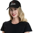 thumbnail image 3 of Classics Baseball Cap Jesus - I Love Jesus Caps Adjustable Sports for Women Men Black, 3 of 7