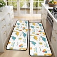 thumbnail image 4 of Kitchen Rugs Sets Of 2,White Cartoon Dinosaurs Birthday Pattern Anti Fatigue Kitchen Mat Rugs Non Slip Washable,Decorative Kitchen Floor Mats for Kitchen,Sink,Laundry,17"x47"+17"x47", 4 of 5