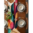 thumbnail image 2 of Colorful Geometric Table Runner 72 Inches, Modernism Abstract Aesthetics Bed Runner Dresser Scarves Tabletop for Indoor Outdoor Parties/Ceremony/Banquet, 13" x 72", 2 of 8
