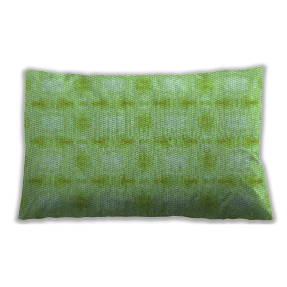 Ahgly Company Patterned Outdoor Rectangular Nebula Green Lumbar Throw Pillow, 13 inch by 19 inch