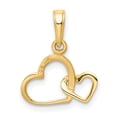 thumbnail image 3 of Primal Gold 14 Karat Yellow Gold Intertwined Double Heart Pendant, 3 of 6