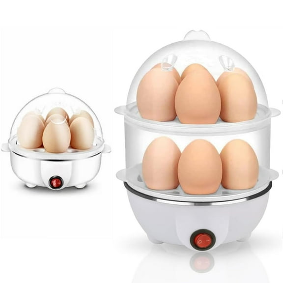 2 Layers Rapid Egg Cooker,Egg Cooker for Hard Boiled Eggs,14 Egg Capacity Egg Steamer,Electric Egg Cooker with Auto Shutoff Feature for Eggs,Vegetables 350W