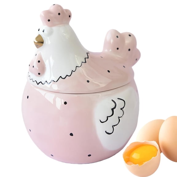 Ceramic Cookie Jar, Chicken Shaped Canister Set, Airtight Food Storage Container for Kitchen Counter Decor, Easter Farmhouse Home Candy Snack Jewelry Box, Ceramic Storage Tank with Lid