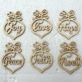 thumbnail image 4 of EUDIDV Xmas Decor Items 6Pcs Christmas Decorations Wooden Ornament Tree Hanging Tags Pendant Decor Holiday Hanging Decor, 4 of 6