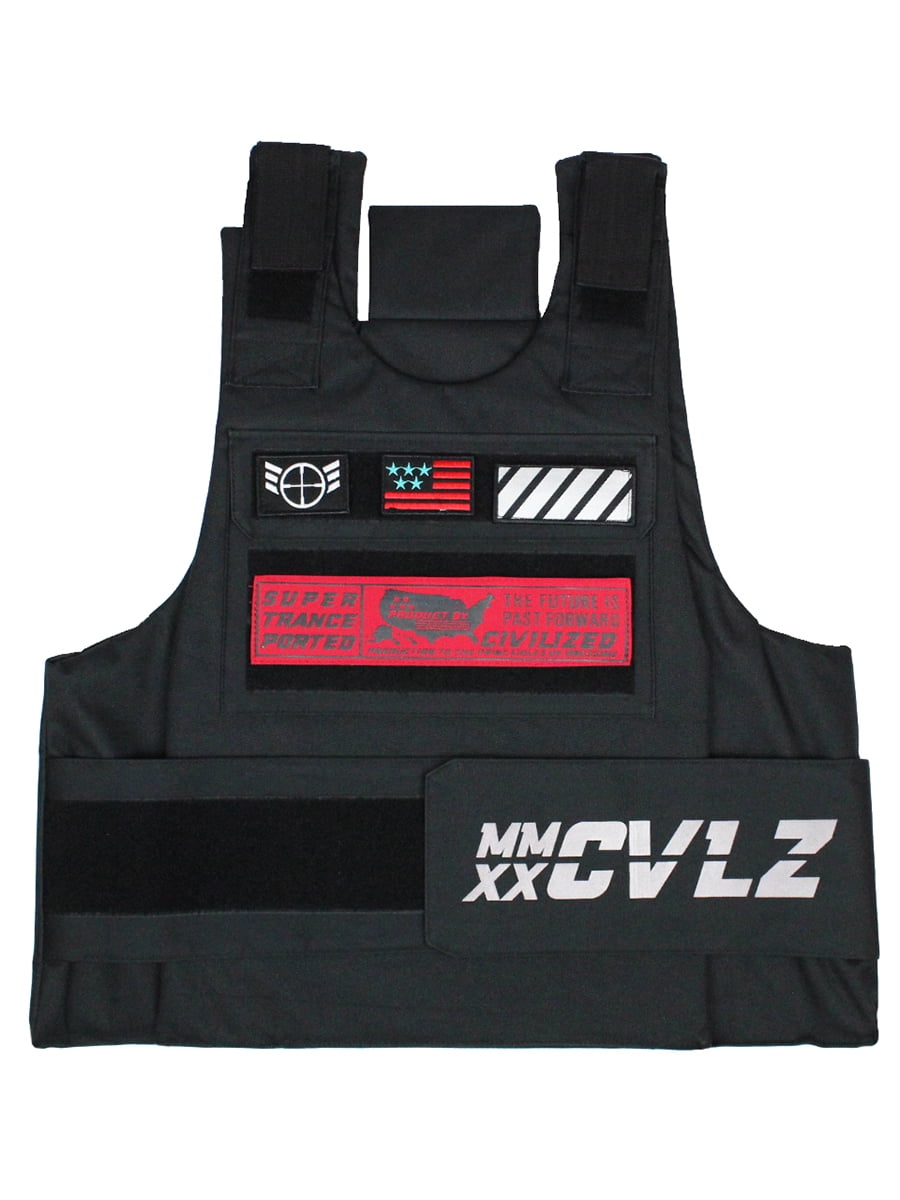 Mens Designer Vest with Adjustable Velco Straps and Removable Patches 