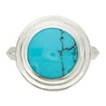 thumbnail image 5 of Finest Gold Sterling Silver Polished Round Imitation Turquoise Ring - Size 7, 5 of 6