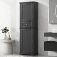 thumbnail image 2 of Tcbosik 67"H Bathroom Cabinet with Adjustable Shelf and 2 Doors, Tall Storage Cabinet with Drawer for Small Space, Living Room, Entryway, Black, 2 of 9