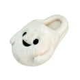 thumbnail image 2 of NexTorq Unisex Halloween Cute Ghost Plush Clog Slippers - Halloween Slippers Indoor Slippers Fuzzy Warm Closed Toe Mule House Shoes for Women and Men White 5.5, 2 of 8
