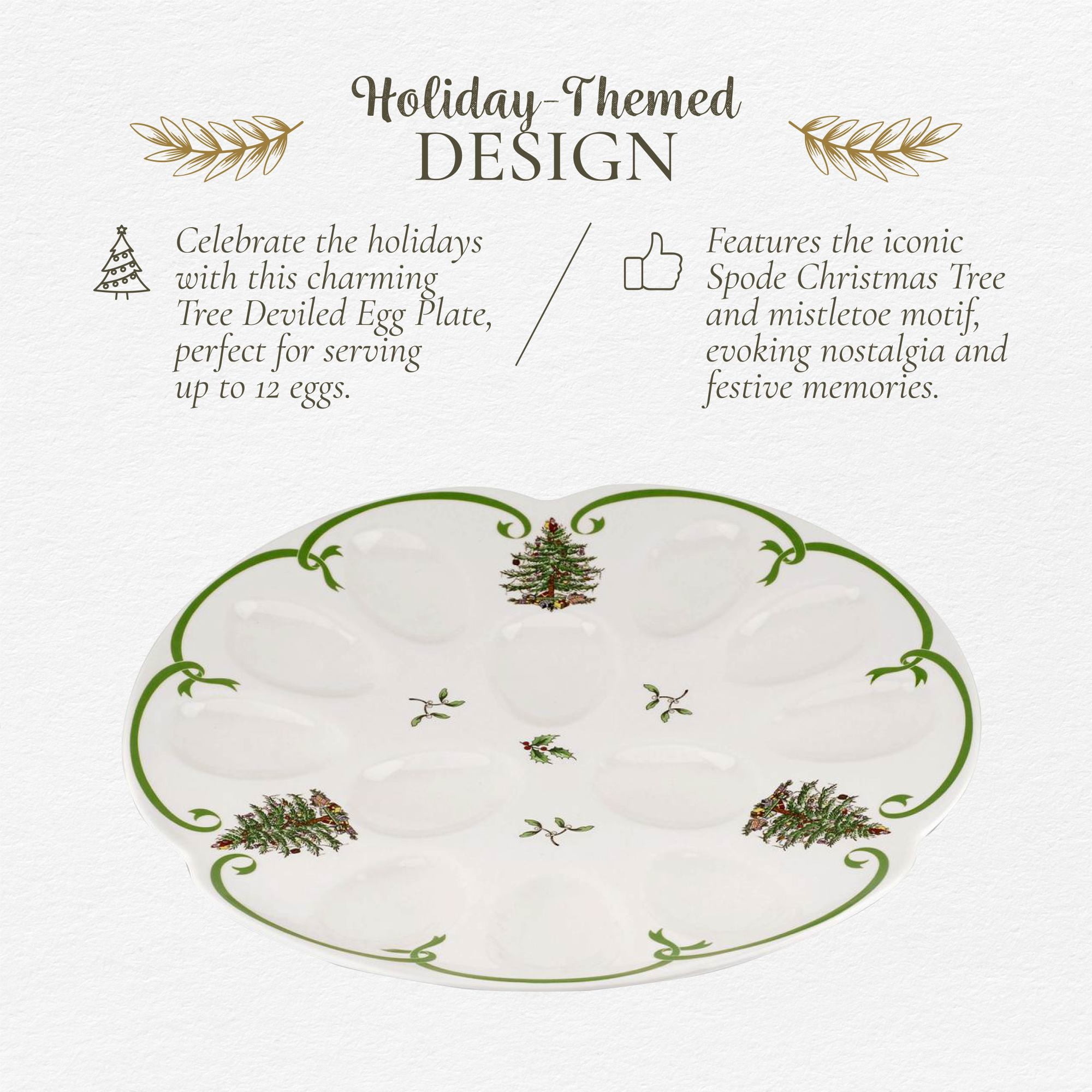 Spode Christmas Tree Devilled Egg Dish
