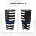 thumbnail image 3 of Daiia Thin Blue Line Flag Printed 20oz Insulated Coffee Cup with Straw Topper, Fully Spill Proof Travel Coffee Mug, Stainless Steel Tumbler for Work Home Outdoor Car-Without Straw, 3 of 8