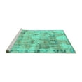 thumbnail image 2 of Ahgly Company Machine Washable Indoor Square Abstract Turquoise Blue Modern Area Rugs, 8' Square, 2 of 4