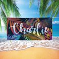 thumbnail image 4 of Polarized Palms Personalized Velour Beach Towel, 4 of 4