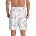 thumbnail image 3 of Kdxio Hand Drawn Rabbit Print Mens Sleep Shorts Bottoms Soft Comfy Pajama Wear Pants with Drawstring Pockets, 3 of 7