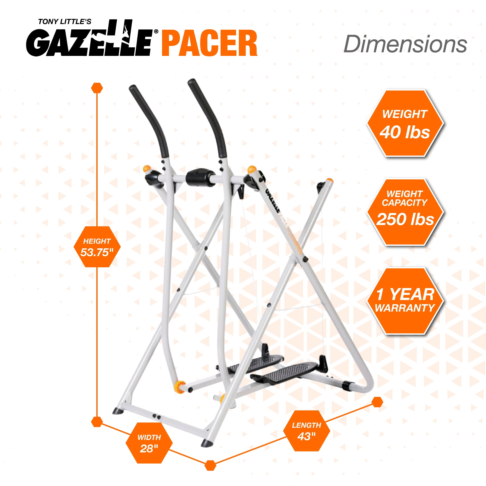 Gazelle Tony Little Pacer Total Body Home Exercise Elliptical Glider