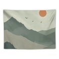 thumbnail image 5 of Sage Green Mountain Tapestry for Bedroom, Boho Abstract Sun Landscape Wall Hanging, Mid Century Sunset Tapestry Minimalist Aesthetic Decor for Living Room College Dorm, 5 of 6