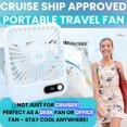 thumbnail image 2 of Ventilador de crucero Nordmoose aprobado para cabina - 4000 mAh de larga duración, recargable por USB, ventilador de viaje portátil con batería para dormir - Gancho magnético incluido para colgar en p, 2 of 5