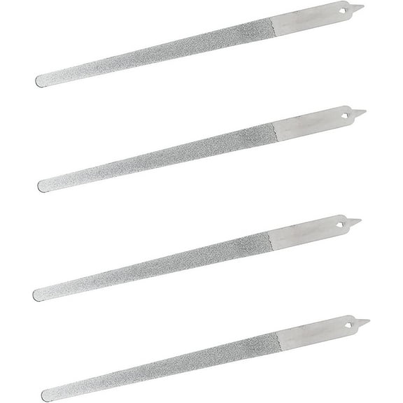 4PC 8 Diamond Dust Nail File - Stainless Steel Nail Dresser - 9 Inch