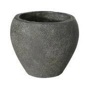 Urban Trends Collection 53846 Terracotta Low Round Pot with Tapered Bottom, Gray - Large