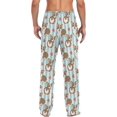Cute Dogs Hearts Striped Mens Pajama Pants Sleepwear Lounge Men's
