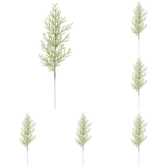 ZHANQUNE Artificial Christmas Greenery Branches 14 Inch Cedar Needle Stems with Wire, Green Leaves Spray Picks for Wreath Garland Holiday Home Decorations
