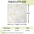 thumbnail image 2 of White Gold Leaf Marble Pattern Square Fitted Tablecloth with Elastic Edge,Square Table Cover,Washable Elastic Table Cover for Home Kitchen Party Decor 34"x34", 2 of 6