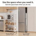 thumbnail image 2 of 4-Tier Foldable Metal Storage Shelves, No-Assembly Folding Frame and Rolling Storage Rack for Kitchen, Pantry, Garage and Basement, White, 2 of 9