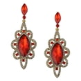 thumbnail image 1 of Tachiuwa Behomian Statement Rhinestone Dangle Earrings Wedding Party Jewelry Red, 1 of 8