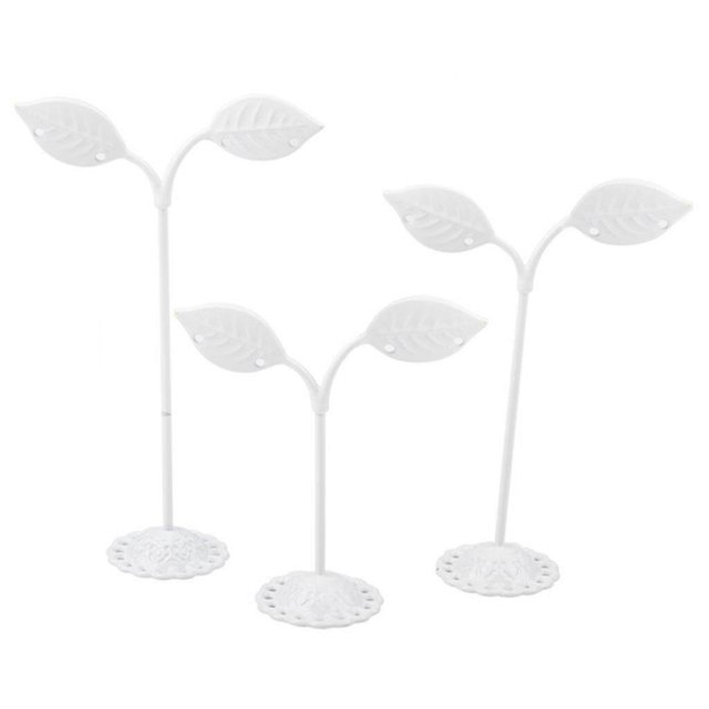 fastboy 3x Iron T Bar Earring Necklace Jewelry Display Stand Rack White-Leave