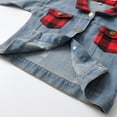 thumbnail image 6 of CUZIBR Toddler Boys Girls Windproof Plaid Patchwork Denim Coats Jacket Kids Warm Outerwear Jacket Lovely Dailywear For Child, 6 of 6