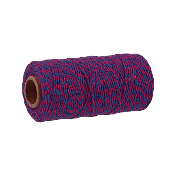 Kearding Cuerdas multifuncionales de la secuencia de la cinta del algodón para la secuencia creativa del cordón de la cuerda del algodón de Artesanía Azul + rosa rojo
