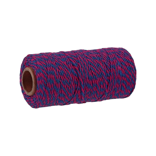 Advancent Cuerdas multifuncionales de cinta de algodón para proyectos creativos de bricolaje hechos de algodón fácil Artesanía Azul + rosa rojo