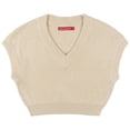 thumbnail image 4 of Socal Look Women's Sleeveless V-Neck Sweater Top in Stretchable Viscose Birch, L, 4 of 4