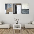 thumbnail image 4 of Abstract Grey Black Wall Art Poster Prints 3 Pieces Canvas Picture Painting Office Workplace Wall Decor Bedroom Living Room Decorations Framed Artwork (36"Wx16"H), 4 of 6