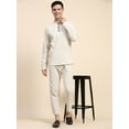 thumbnail image 6 of SKAVIJ Men's 2 Pieces Handloom Cotton Shirt Pant set Casual Long Sleeve Short Length Wooden Button Henley Summer Yoga Outfits (Medium,Offwhite), 6 of 6