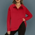 thumbnail image 2 of Timegard Tops for Women Lapel V Neck Drop Shoulder Blouse Fall Casual Solid Color Long Sleeve Tops, 2 of 7