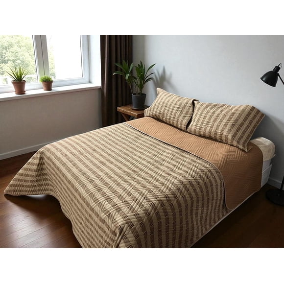 Edredón Ligero King Size Doble Vista Con Fundas de Almuadas Bambu