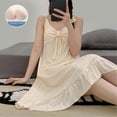 thumbnail image 1 of Women's Summer Girl's Thin Mid-length Home Clothes Pajamas With Chest Pad, 1 of 5