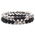thumbnail image 2 of 2Pcs Yoga Bracelet Trendy Charming Elastic Rope Couples Distance Black White Sport Bracelet for Lovers, 2 of 8