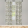 thumbnail image 5 of Ambesonne Floral Window Curtains, Autumn Nature Design, Each 28" W x 95" L, Dark Brown Fern Green, 5 of 5