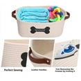 thumbnail image 2 of Brabtod Cotton Rope Dog Toy Basket with Handle, Large Dog bin, Puppy Kitty Bed, Dog Toy Basket - Perfect for Carry pet Toys, Blankets, leashes, chew Toys, Diapers-Beige, 2 of 7