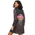 thumbnail image 2 of FORMRS Womens Long Sleeve Nightgowns Crew Neck Sleep Shirt Soft Pajamas Sizes S-3XL, UFO with Hearts Pattern, 2 of 8