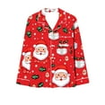 thumbnail image 2 of Christmas Pajamas Women 2 Piece Pant Sets Printed Long Sleeve Button Up Shirt and Pjs Bottoms Holiday Outfits, Xmas|A L, 2 of 5