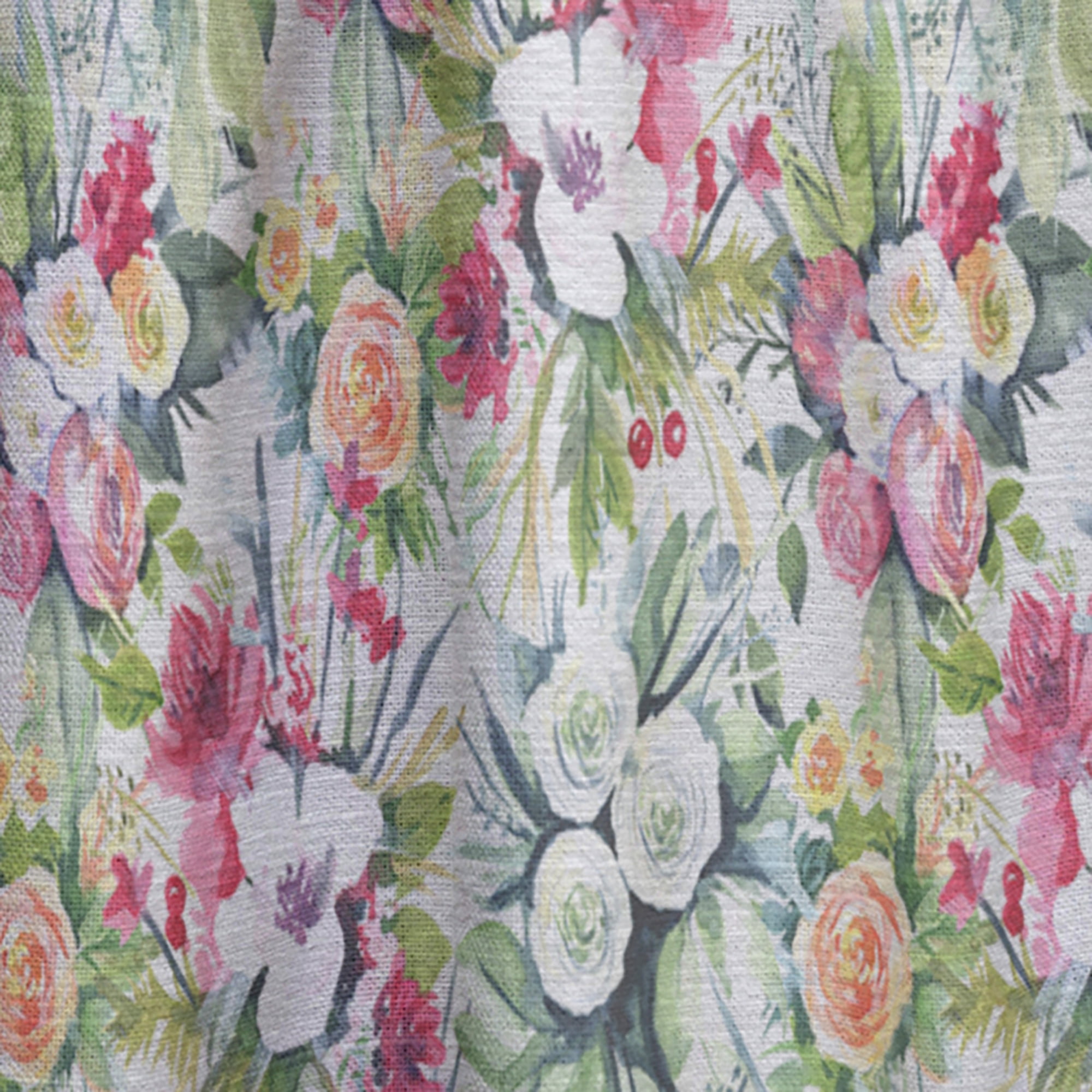 Designart 'Flowers With Green Leaves VI' Floral Curtain Panel