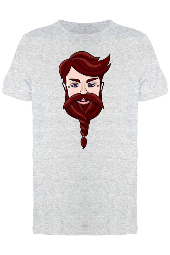 Bearded Man's Face Design T-Shirt Men -Image by Shutterstock, Male Small